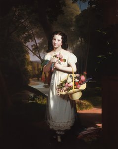 Kleines Mädchen mit Blumen Amelia Palmer, ca. 1830 von Charles Cromwell Ingham