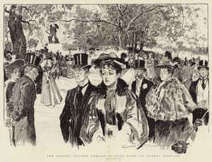 Die Saison, Kirchenparade im Hyde Park am Sonntagmorgen von Charles Dana Gibson