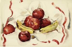 Stillleben mit Äpfeln und Bananen