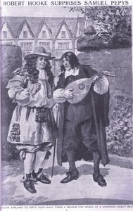 Robert Hooke überrascht Samuel Pepys von Charles Edmund Brock