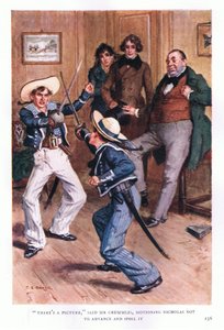 Da ist ein Bild, sagte Mr. Crummles und deutete Nicholas an, nicht weiterzugehen und es zu verderben von Charles Edmund Brock