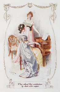Sie trösteten ihr Elend mit Duetten nach dem Abendessen, Illustration zu 