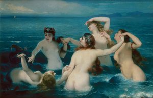 Meerjungfrauen, die im Meer herumtollen