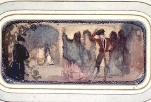 Eine spanische Szene: Figuren und Gebäude