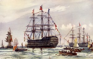 Die Königin bei der Spithead-Überprüfung von 1845