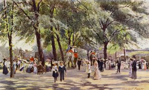 Londoner Zoo: Broad Walk mit Elefanten von Charles Edwin Flower