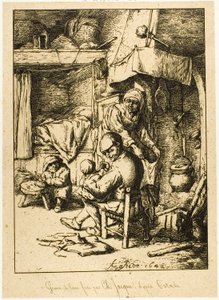 Ein Vater und seine Familie von Charles Emile Jacque