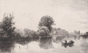 Ufer der Marne, ca. 1862 von Charles Emile Jacque