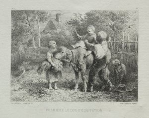 Erste Reitstunde von Charles Emile Jacque
