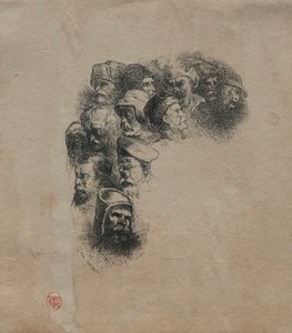 Gruppe von Köpfen, nach Greuze von Charles Emile Jacque