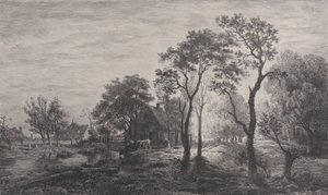 Landschaft, nach einer Skizze von Eglon van der Neer, 1862 von Charles Emile Jacque