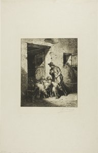 Die Schafe herauslassen von Charles Emile Jacque