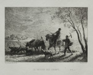 Rückkehr von den Feldern von Charles Emile Jacque