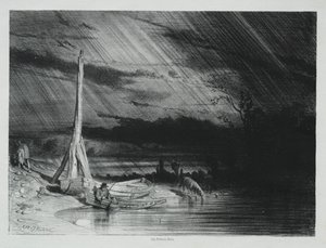 Der Fischer, Regenwetter, 1847 von Charles Emile Jacque
