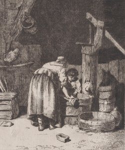 Frauen beim Waschen, ca. 1845-50
