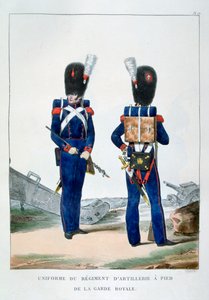 Uniform eines Regiments der Fußartillerie der königlichen Garde, Frankreich von Charles Etienne Pierre Motte