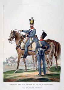 Uniform eines Geschwaders der Pferdeartillerie eines Schweizer Regiments, Frankreich, 1823