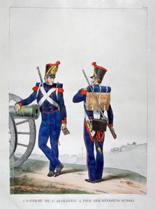 Uniformen eines Schweizer Artillerieregiments, 1823 von Charles Etienne Pierre Motte