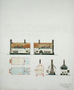 Vorgeschlagenes Haus für A.A. Voysey Esq. in Slindon bei Barnham Junction, Sussex von Charles Francis Annesley Voysey