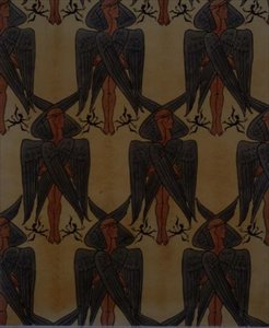 Wiederholende Cherubim, Entwurf für einen Stoff von Charles Francis Annesley Voysey
