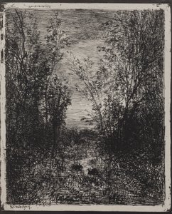Ein Bach in einer Lichtung, Originaldruck 1862, gedruckt 1921