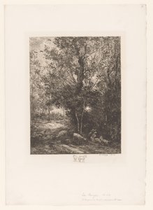 Wald mit ruhenden Ziegenhirten von Charles Francois Daubigny