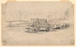 Zeichnung, Ein Bauernwagen, ca. 1850 von Charles Francois Daubigny