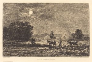 Mondschein in Valmondois von Charles Francois Daubigny