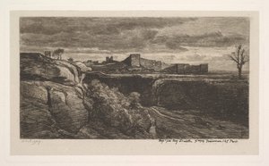 Ruinen des Schlosses von Crémieux Isère, 1850
