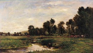 Das Arques-Tal, Seine-Maritime von Charles Francois Daubigny
