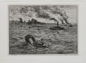 Die Bootsfahrt: Die Dampfschiffe oder Vorsicht vor den Dampfern, 1861