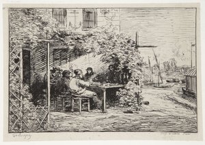 Das Abschiedsfrühstück in Asnières von Charles Francois Daubigny
