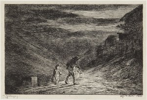 Die Suche nach einem Gasthaus von Charles Francois Daubigny