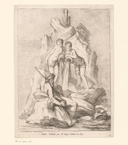 Brunnen mit zwei Nymphen und einem Flussgott von Charles Francois Hutin