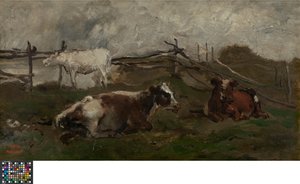 Kühe auf einer Wiese von Charles Francois Daubigny