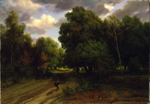 Die Kreuzung des Adlernestes, Wald von Fontainebleau von Charles Francois Daubigny