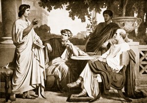 Vergil, Horaz und Varius im Haus von Maecenas von Charles François Jalabert