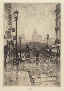 Regentag, Broadway, wahrscheinlich 1890