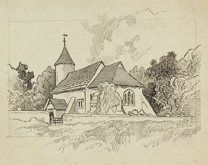 Außenansicht einer unbekannten Kirche von Charles George Harper
