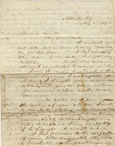 Brief unterzeichnet C. Gibson [Charles Gibson], Atlantic City, an Gouverneur Gamble [Hamilton R. Gamble], 2. August 1861