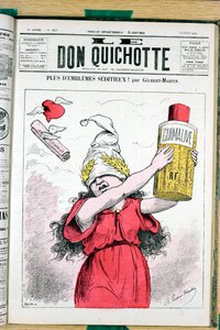 Titelblatt von „Le Don Quixote“, Nummer 215, Satirisch in Farben