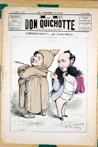 Titelblatt von „Le Don Quixote“, Nummer 330, Satirisch in Farben
