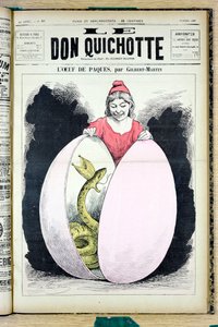 Cover von „Der Don Quixote“, Nummer 929, Satirisch in Farben von Charles Gilbert Martin