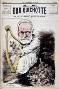 Der alte Orpheus: Karikatur über Victor Hugo und Russland - von Gilbert-Martin (Gilbert Martin), in „Don Quixote“ vom 23.06.1882