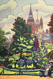 Gärten entlang des Victoria Embankment von Charles Ginner