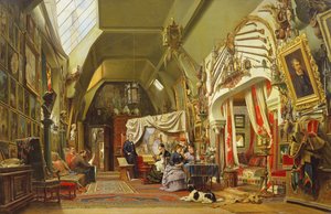 Eugene Giraud (1806-81) in seinem Atelier mit seinem Bruder Charles und seinem Sohn Victor