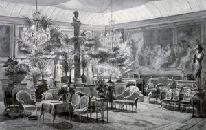 Wintergarten der Prinzessin Mathilde, Gouache und Tuschzeichnung von Charles Giraud