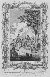 Alfred, verkleidet als Harfner, betrachtet das dänische Lager, 1773 von Charles Grignion