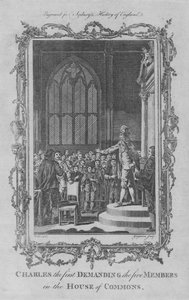Karl I. fordert die fünf Mitglieder im Unterhaus, 1773