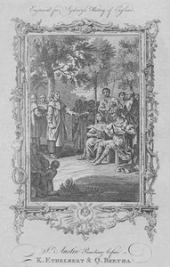 St. Augustinus predigt vor König Ethelbert und Königin Bertha